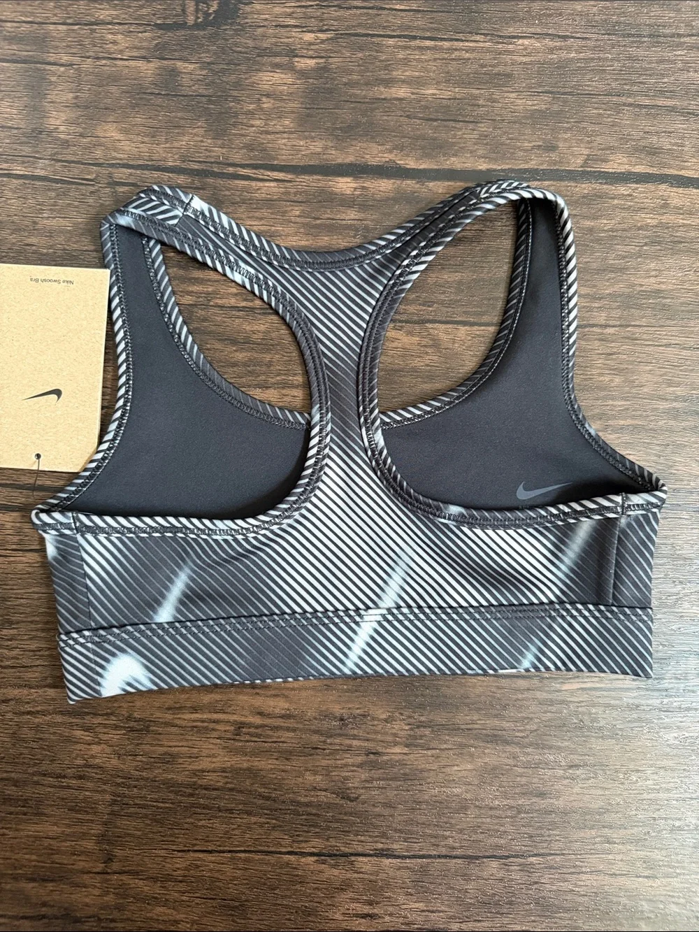Nike Black & gray Graphic Racerback Sports Bra. NWT